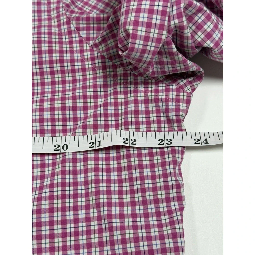 Ralph Lauren Shirt Mens Large Pink White Check Tattersall Button Down Long
